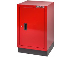 Werkplaatskast rood met zwarte voet 48 x 46 x 84,4 cm met 1 deur