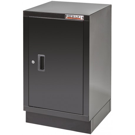 Werkplaatskast zwart met zwarte voet 48 x 46 x 84,4 cm met 1 deur