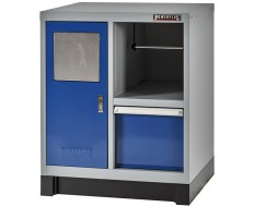 Werkplaatskast blauw met afvalbak 72 x 57 x 90 cm
