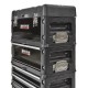 Verrijdbare gereedschapstrolley - gereedschapskoffer van metaal en kunststof - zwart 4 delig met stapelbare gereedschapskisten