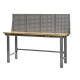 Werkbank grijs 200 cm met hardhouten blad en grijs gereedschapsbord