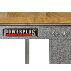 Werkbank hoekstuk - hoekopstelling  - Hoek werkbank grijs met hardhouten blad