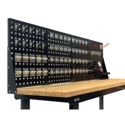 Werkbank met achterwand – Werkbank set 2 meter, kleur zwart. Werkbank met achterwand – Werkbank set 2 meter, kleur zwart.