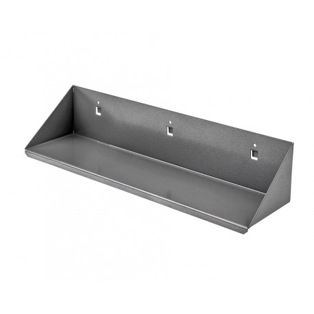 Stalen legbord 38 x 10 x 8 cm. voor gereedschap gatenwand of wandbord