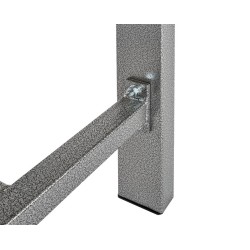 Werkbank grijs 150 cm met hardhouten blad + gereedschapsbord - grijs Werkbank grijs 150 cm met hardhouten blad + gereedschapsbord - grijs