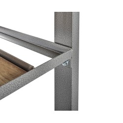 Werkbank grijs 150 cm met hardhouten blad + gereedschapskist en grijs gereedschapsbord