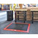 Antislip vloer mat – PVC werkplaatsmat – antivermoeidheidsmat, kleur zwart met rood, afm. 136 x 96 x 1,2 cm.
