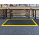 Antislip vloer mat – PVC werkplaatsmat – antivermoeidheidsmat, kleur zwart met geel, afm. 136 x 96 x 1,2 cm.