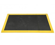 Antislip vloer mat – PVC werkplaatsmat – antivermoeidheidsmat, kleur zwart en geel, afm. 176 x 96 cm