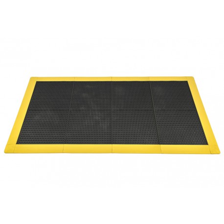 Antislip vloer mat – PVC werkplaatsmat – antivermoeidheidsmat, kleur zwart en geel, afm. 176 x 96 cm