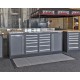 Antislip vloer mat – PVC werkplaatsmat – antivermoeidheidsmat, kleur grijs en zwart, afm. 176 x 96 cm