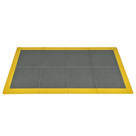 Antislip vloer mat – PVC werkplaatsmat – antivermoeidheidsmat, kleur grijs en geel , afm. 176 x 96 cm