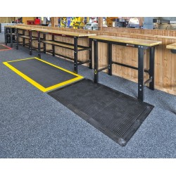 Antislip vloer mat – PVC werkplaatsmat – antivermoeidheidsmat, kleur zwart en grijs, afm. 216 x 96 cm