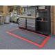 Antislip vloer mat – PVC werkplaatsmat – antivermoeidheidsmat, kleur zwart en rood, afm. 216 x 96 cm
