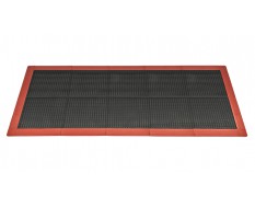 Antislip vloer mat – PVC werkplaatsmat – antivermoeidheidsmat, kleur zwart en rood, afm. 216 x 96 cm