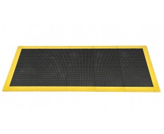 Antislip vloer mat – PVC werkplaatsmat – antivermoeidheidsmat, kleur zwart en geel, afm. 216 x 96 cm