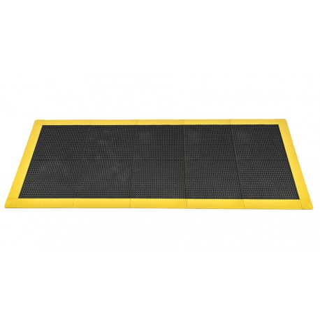 Antislip vloer mat – PVC werkplaatsmat – antivermoeidheidsmat, kleur zwart en geel, afm. 216 x 96 cm