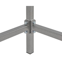 Werkbank hoekopstelling - Hoek werkbank 260 cm lang grijs met hardhouten blad