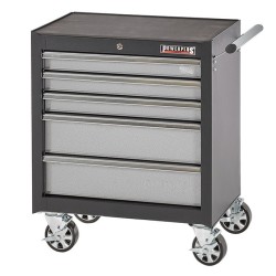 Werkbank hoekopstelling - Hoek werkbank 310 cm lang grijs met hardhouten blad en 2 gereedschapswagens