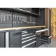 Complete werkplaatsinrichting mat zwart, werkbank + hardhouten blad, gereedschapskast, 6 laden, 379,5 x 200 cm