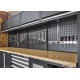 Complete werkplaatsinrichting mat zwart, werkbank + hardhouten blad, gereedschapskast, 6 laden, 288 x 200 cm