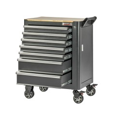 Professionele gereedschapswagen met 7 lades, 5 laden gevuld met gereedschap in foam inleg Professionele gereedschapswagen met 7 lades, 5 laden gevuld met gereedschap in foam inleg