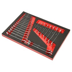 Professionele gereedschapswagen met 7 lades, 5 laden gevuld met gereedschap in foam inleg Professionele gereedschapswagen met 7 lades, 5 laden gevuld met gereedschap in foam inleg