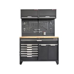 Hardhouten werkblad voor premium zwart kastenserie – afm. 136 x 61 x 3,8 cm.