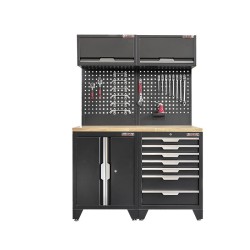 Hardhouten werkblad voor premium zwart kastenserie – afm. 136 x 61 x 3,8 cm.