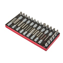 Bitset 1/2 inch met fijntand - lange inbus in metalen opbergbox Bitset 1/2 inch met fijntand - lange inbus in metalen opbergbox