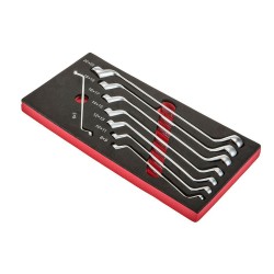 Set 8 metrische ringsleutels in metalen opbergbox Set 8 metrische ringsleutels in metalen opbergbox