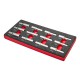 Set van 12 lange metrische doppen met 1/2 inch aansluiting in soft foam module.