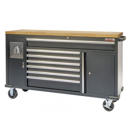 Verrijdbare werkbank – Gereedschapswagen 168 x 46 x 103 cm. met 220 V en USB