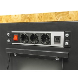 Verrijdbare werkbank – Gereedschapswagen 168 x 46 x 103 cm. met 220 V en USB