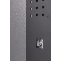 Werkbankset - met RVS plaat omkleed werkblad, gereedschapsbord matzwart, werkplaatsinrichting, 9 laden - 264 x 46 x 94,6 cm