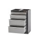 Werkbank set met hoge kast, gereedschapswand matzwart, 3 x hangkast en 11 laden - 264 x 46 x 200 cm werkplaatsinrichting