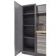 Werkbank set met hoge kast, gereedschapswand matzwart, 3 x hangkast en 11 laden - 264 x 46 x 200 cm werkplaatsinrichting