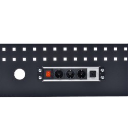 Werkbank set met hoge kast, gereedschapswand matzwart, 3 x hangkast en 11 laden - 264 x 46 x 200 cm werkplaatsinrichting