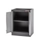 Werkbank set met hardhouten blad, gereedschapskast, gereedschapsbord matzwart - 5 laden - 136 x 46 x 94,5 / 199,5 cm