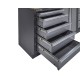 Werkbank set met hardhouten werkblad, gereedschapskast, gereedschapsbord matzwart, - 10 laden - 272 x 46 x 94,5 / 199,5 cm