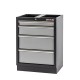 Werkbank set met hardhouten werkblad, gereedschapskast, gereedschapsbord matzwart, - 10 laden - 272 x 46 x 94,5 / 199,5 cm
