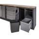 Werkbank set met hardhouten werkblad, gereedschapskast, gereedschapsbord matzwart, - 10 laden - 272 x 46 x 94,5 / 199,5 cm