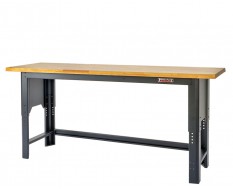 In hoogte verstelbare werkbank 200 cm. met lakschade