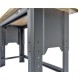 In hoogte verstelbare werkbank 200 cm. met lakschade