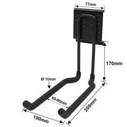 Dubbele wandhaak 20 x 10 cm. – tuingereedschap haak – gereedschap ophangen Dubbele wandhaak 20 x 10 cm. – tuingereedschap haak – gereedschap ophangen
