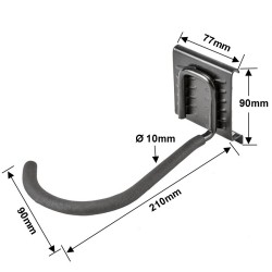 Metalen fiets ophangbeugel voor 0850 railsysteem - fiets ophangsysteem - fiets ophangen verticaal aan voorwiel