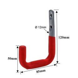 Stalen ophangbeugel 120 x 85 mm. met PVC coating