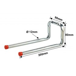 Stalen ophangbeugel 80 x 200 mm. dubbele haak verchroomd