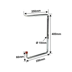 Stalen Plafondhaak – Plafondbeugel - ophangbeugel 400 x 250 x 250 x Ø 18 mm. Stalen Plafondhaak – Plafondbeugel - ophangbeugel 400 x 250 x 250 x Ø 18 mm.