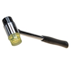 Hamer met verwisselbare kunststof koppen – uitdeukhamer met stalen steel.